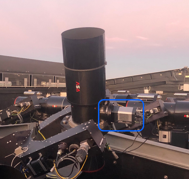Marana sCMOS camera mounted on one of the NGTS telescopes
